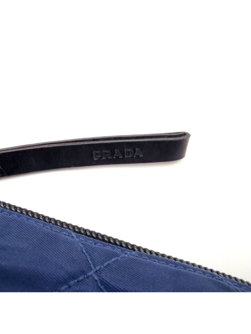 Prada Quilted Nylon Blue Pouch Silver - Picture 9 of 10